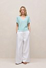 Mercerised Cotton Relaxed V Neck Knit