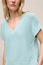 Mercerised Cotton Relaxed V Neck Knit