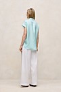 Silk Twill Cap Sleeve Shirt