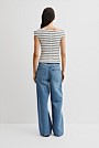 Stripe Twist Shoulder Top