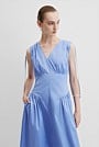 Gathered Shoulder Midi Dress