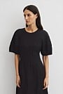 Blouson Sleeve Midi Dress