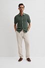 Short Sleeve Cotton Linen Knit Shirt
