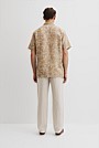 Tencel Linen Palm Print Short Sleeve Shirt