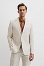Herringbone Linen Single Breasted Jacket