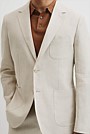 Herringbone Linen Single Breasted Jacket