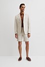 Herringbone Linen Single Breasted Jacket