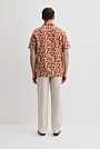 Linen Leaf Print Short Sleeve Shirt