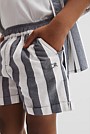 Organically Grown Cotton Blend Stripe Pull-On Short