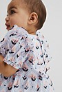 Short Sleeve Frill Print Dress