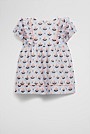 Short Sleeve Frill Print Dress