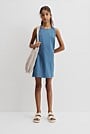 Teen Denim Shift Mini Dress