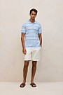 Cotton Pique Double Stripe Polo