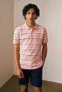 Cotton Pique Double Stripe Polo