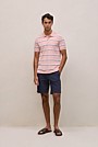 Cotton Pique Double Stripe Polo