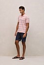 Cotton Pique Double Stripe Polo