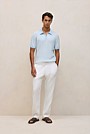Linen Cotton Mouline Stripe Polo