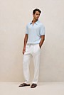 Linen Cotton Mouline Stripe Polo