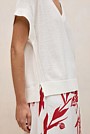 Mercerised Cotton Relaxed V Neck Knit