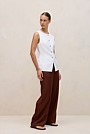 Linen Collarless Button Through Vest