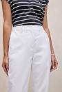 Cotton Blend Straight Leg Pant