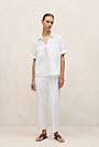 Ramie Collared Popover Shirt