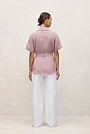Linen End On End Stripe Belted Shirt