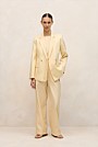 Linen Cotton Herringbone Double Breasted Blazer