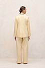 Linen Cotton Herringbone Double Breasted Blazer