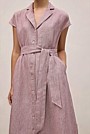Linen End On End Stripe Shirt Dress