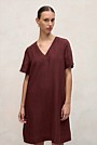 Delave Linen V Neck Popover Shift Dress