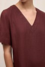 Delave Linen V Neck Popover Shift Dress