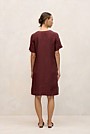 Delave Linen V Neck Popover Shift Dress