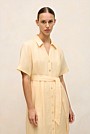 Linen Button Detail Shirt Dress