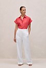 Linen Cap Sleeve Shirt