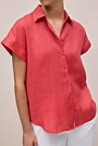Linen Cap Sleeve Shirt