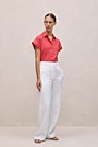 Linen Cap Sleeve Shirt