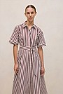 Poplin Stripe Belted Dress