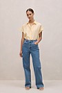 Linen Cap Sleeve Shirt