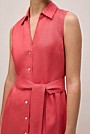 Linen Sleeveless Shirt Dress