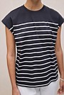 Breton Stripe Cap Sleeve T-shirt