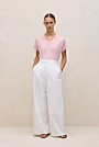 Linen Cotton Relaxed V Neck T-shirt