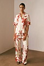 Wild Iris Satin Short Sleeve Shirt