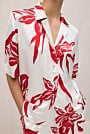 Wild Iris Satin Short Sleeve Shirt