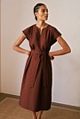 Cotton Poplin Cap Sleeve Belted Dress