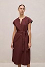 Cotton Poplin Cap Sleeve Belted Dress