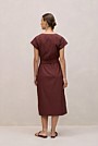 Cotton Poplin Cap Sleeve Belted Dress