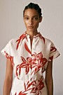 Wild Iris Linen Cap Sleeve Shirt