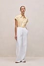 Silk Twill Cap Sleeve Shirt