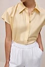Silk Twill Cap Sleeve Shirt
